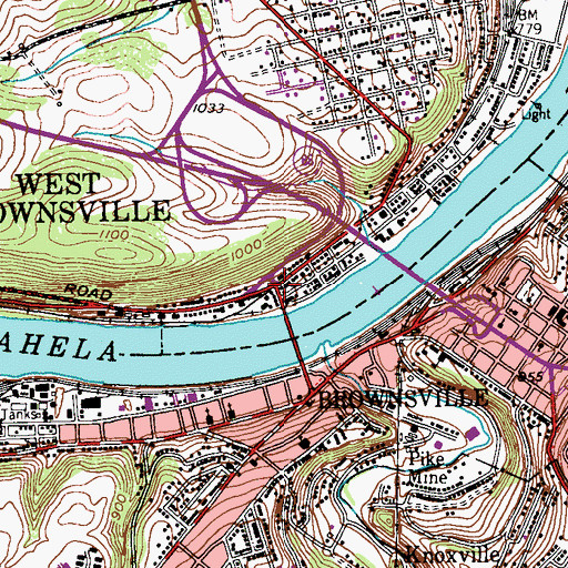 Topographic Map of West Brownsville, PA