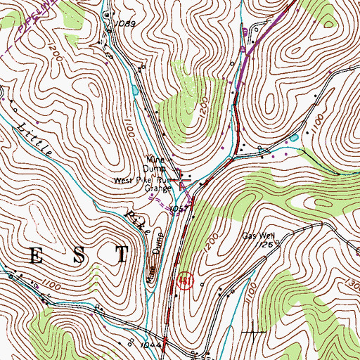 Topographic Map of West Pike Run Grange, PA