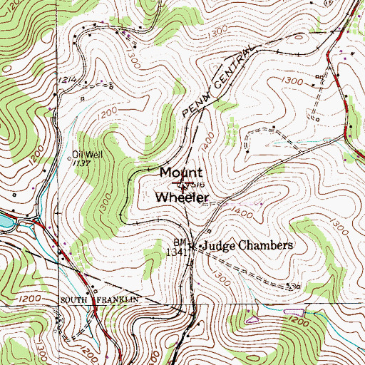Topographic Map of Mount Wheeler, PA