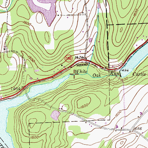 Topographic Map of White Oak Run, PA