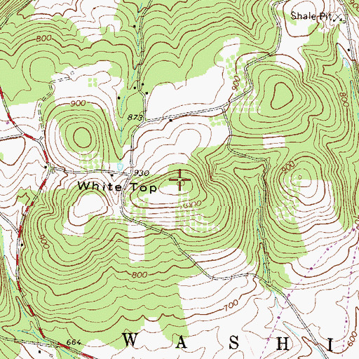 Topographic Map of White Top, PA