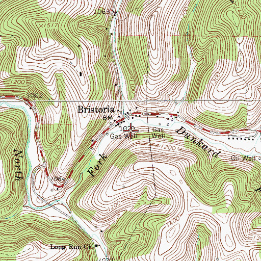 Topographic Map of Whitethorn Run, PA