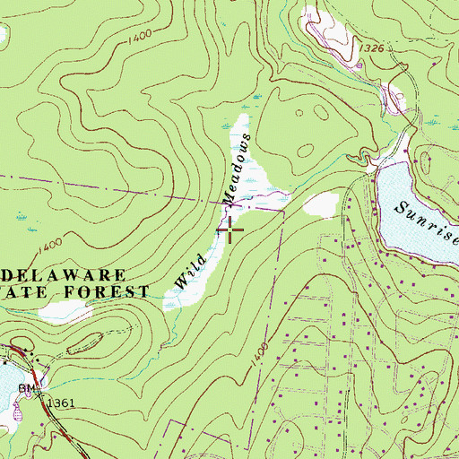 Topographic Map of Wild Meadows, PA