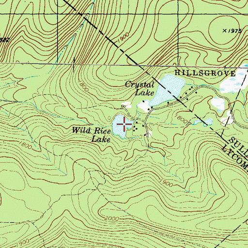 Topographic Map of Wild Rice Lake, PA