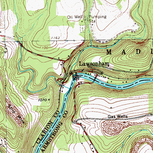 Topographic Map of Wildcat Run, PA