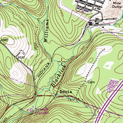 Topographic Map of Williams Run, PA