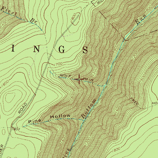 Topographic Map of Wolf Path, PA