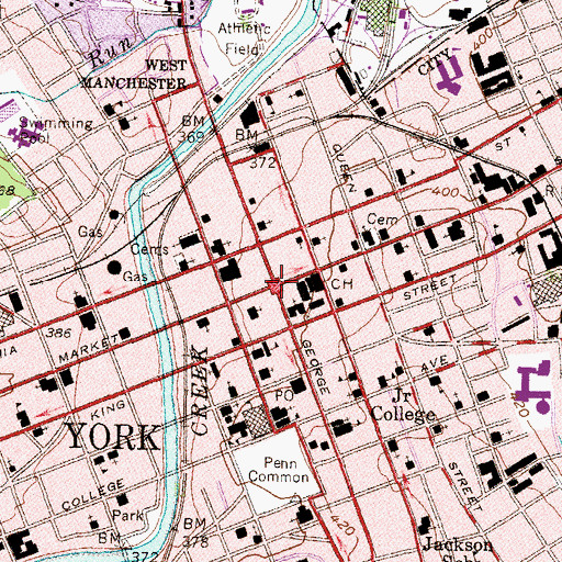 Topographic Map of York, PA