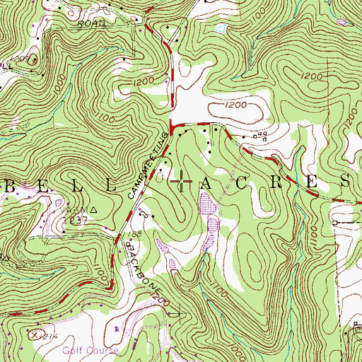 Topographic Map of Bell Acres, PA