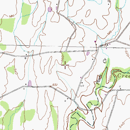 Topographic Map of Locust Row Airport (historical), PA