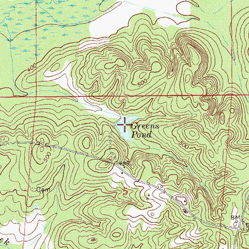 Topographic Map of Greens Pond, AL