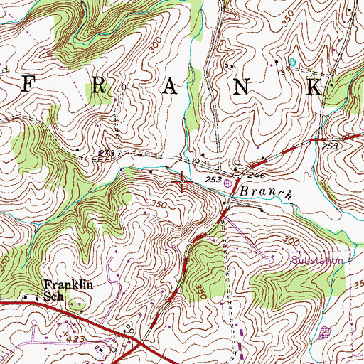 Topographic Map of Ginns Airport (historical), PA