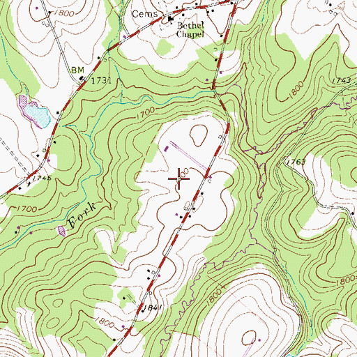 Topographic Map of Hager Airstrip (historical), PA