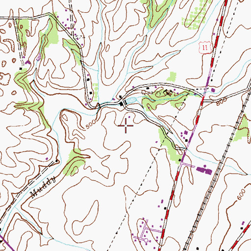 Topographic Map of Cumberland Valley Airstrip, PA
