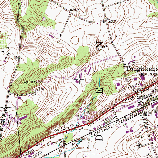 Topographic Map of New Garden Airport, PA