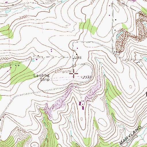 Topographic Map of Meyersdale Airport (historical), PA