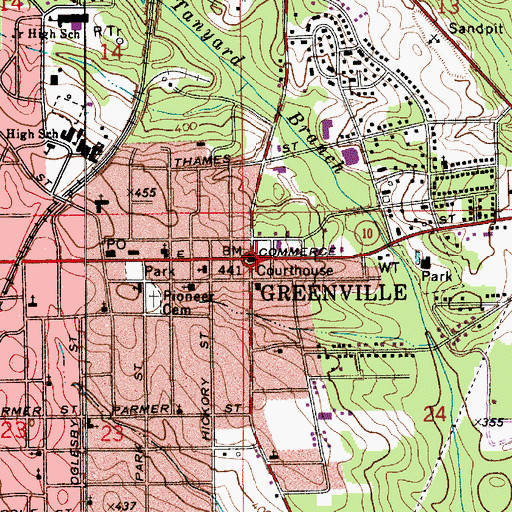 Topographic Map of Greenville, AL