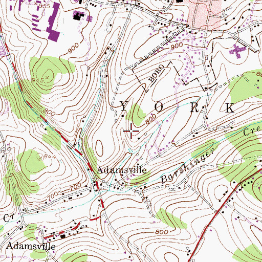 Topographic Map of Warners Airport (historical), PA