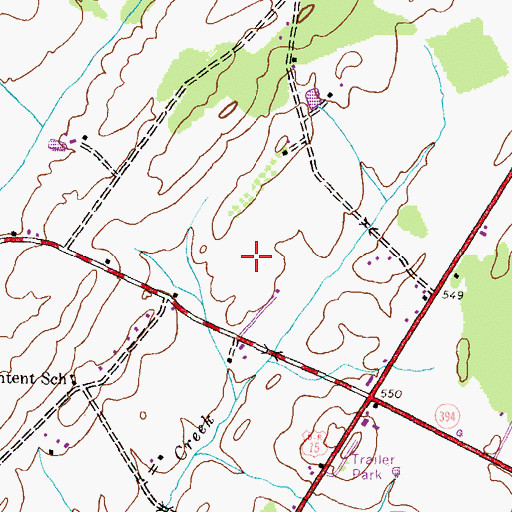 Topographic Map of Shimerfield Airport (historical), PA