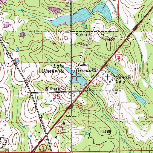 Topographic Map of Lake Greenville, AL