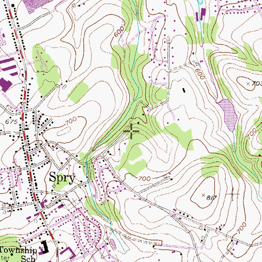 Topographic Map of Kelsey Landing Strip (historical), PA
