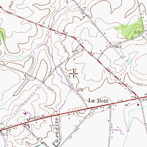 Topographic Map of Hostetter Airport (historical), PA