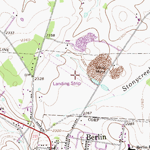 Topographic Map of North View Airport (historical), PA