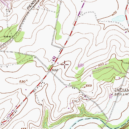 Topographic Map of Gilbert Airport, PA