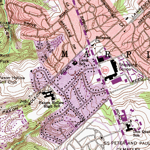 Topographic Map of MAB Airport (historical), PA