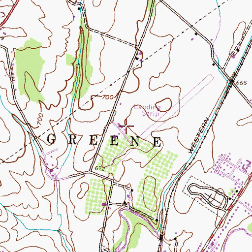 Topographic Map of Franklin County Regional Airport, PA