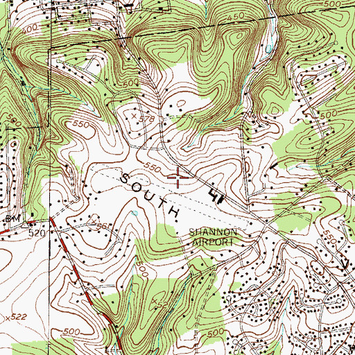 Topographic Map of Bob Shannon Memorial Field (historical), PA