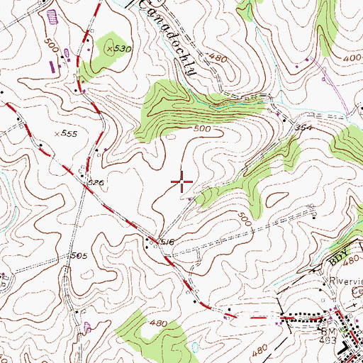 Topographic Map of D Evans Farm Airport, PA