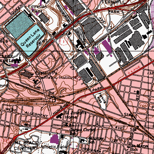 Topographic Map of Tastykake Airport (historical), PA