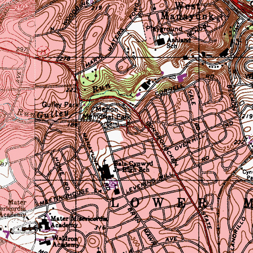 Topographic Map of T N Ward Airport, PA