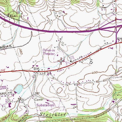 Topographic Map of Wilton Airport (historical), PA