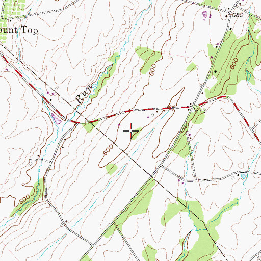 Topographic Map of Kampel Airport, PA