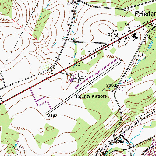 Topographic Map of Somerset County Airport, PA