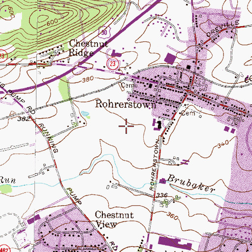 Topographic Map of Noll Airport (historical), PA