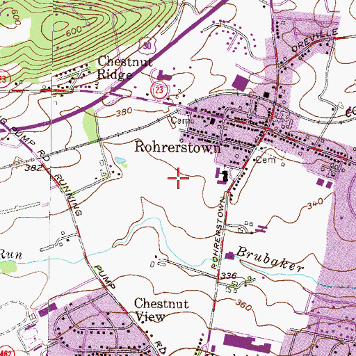 Topographic Map of Habecker Airport (historical), PA