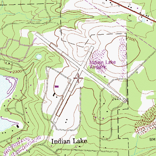 Topographic Map of Indian Lake Airpark (historical), PA
