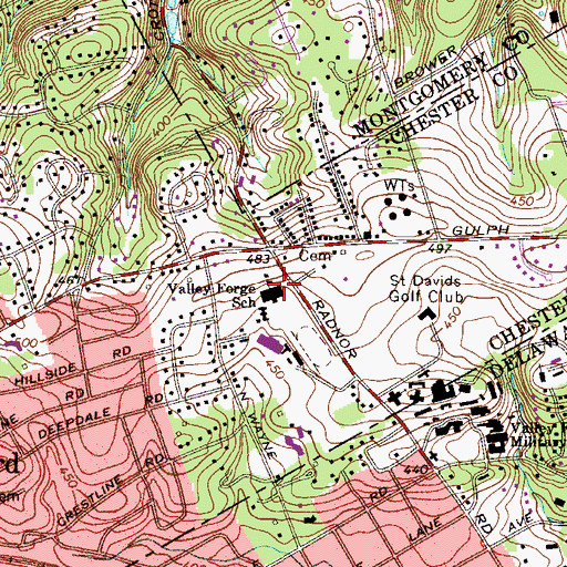 Topographic Map of Hobson Airport (historical), PA