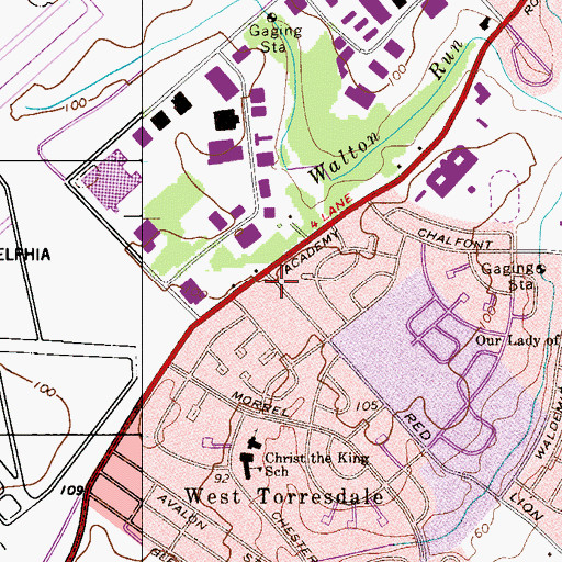 Topographic Map of Lactona Corporation Airport (historical), PA