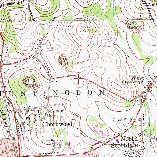Topographic Map of Campbell Airport (historical), PA