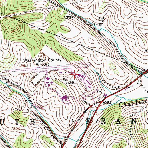 Topographic Map of Washington County Airport, PA