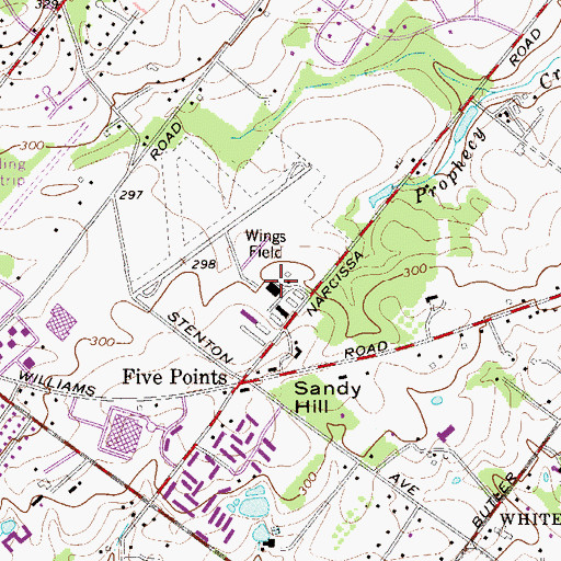 Topographic Map of Wings Field, PA