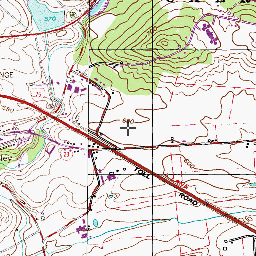 Topographic Map of Morgantown Airport, PA