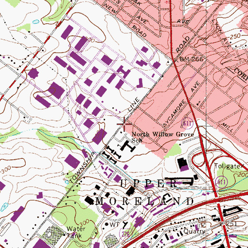 Topographic Map of Prudential Business Campus Airport (historical), PA
