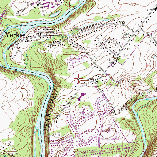 Topographic Map of Kunda Airport, PA