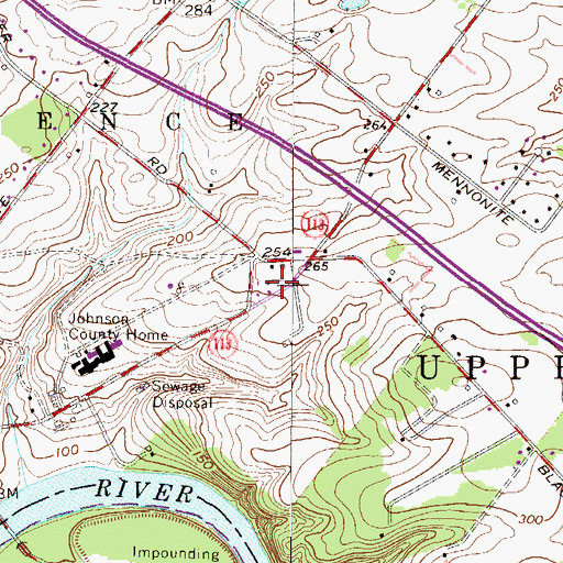Topographic Map of Malickson Airport (historical), PA