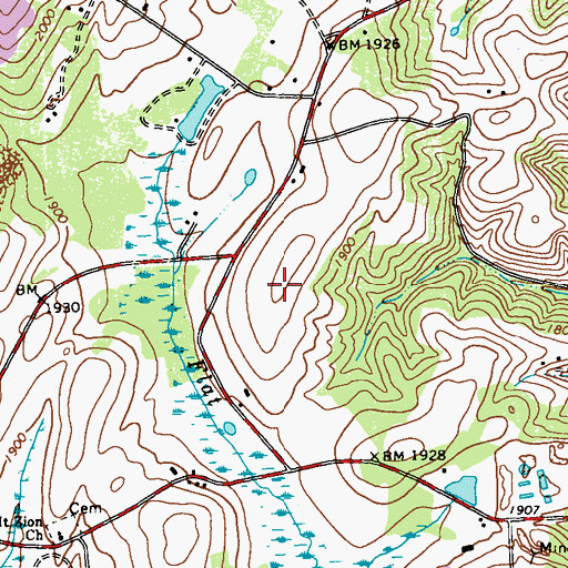 Topographic Map of Lohr's Landing Airport (historical), PA